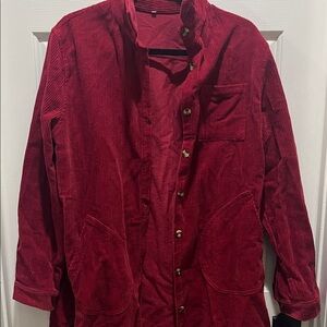 Men's Red Corduroy Shirt Jacket
